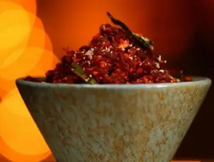 červená řepa poriyal v tamilštině