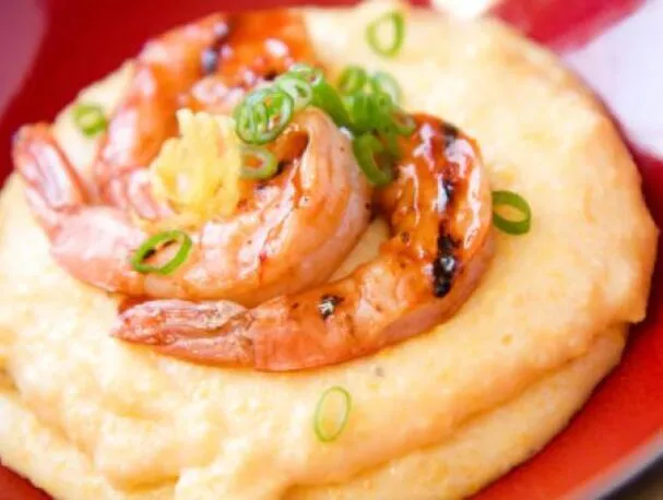 Grilované krevety a krupice